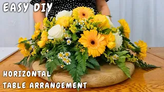 Horizontal Double Ended Floral Design - Easy to do DIY #tutorial #flowerarrangement #diy