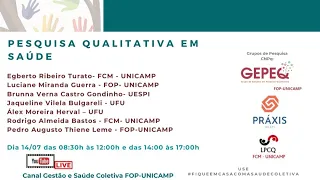 Curso Pesquisa Qualitativa em Saúde Parte 1 - Manhã