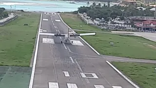 Winair Dhc6 Twin Otter-300 Windy Landing At St.Barts!