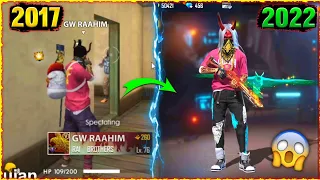 FREE FIRE PLAYERS 2017 VS 2022⚡⚡ - @GAMINGWITHRAAHIM OLD vs NEW | Garena Free fire [Part 102]