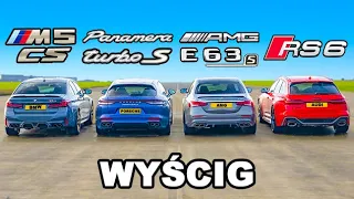 BMW M5 CS v AMG E63 v Audi RS6 v Porsche Panamera Turbo: WYŚCIG