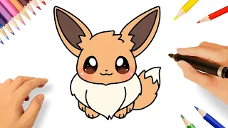 CÓMO DIBUJAR A EEVEE KAWAII FACIL PASO A PASO