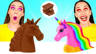 Desafío De Comida Real vs. De Comida Chocolate #4 por DaRaDa Challenge
