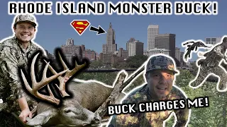 RHODE ISLAND BOW OPENER MONSTER BUCK! | CROSSBOW DEER HUNTING | BUCK CHARGES ME!!!