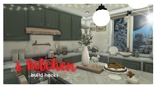 6 kitchen build hacks ☃️ | christmas edition | roblox bloxburg ʚïɞ