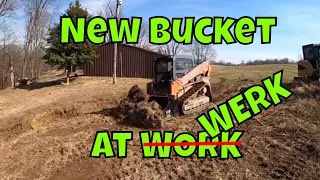 First job with the new 4 in 1 Werk-Brau bucket clearing and repairing a ditch