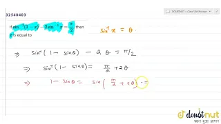 If sin^(-1)(1-x)-2 sin^(-1)x=(pi)/(2), then x is equal to | 12 | INVERES TRIGONOMETRIC FUNCTIONS...