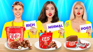 Rich Food VS Broke Food Challenge! Epic Girls Battle with Rich & Poor Snacks All Day by RATATA POWER