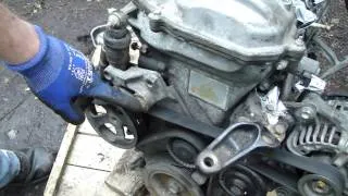 How to check and replace drive belt Toyota Corolla VVT-i engine. Serpentine belt.