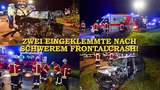 [Missglücktes Überholmanöver] Junge Frau (19) verursacht Frontalcrash | 2 Eingeklemmte | Großeinsatz