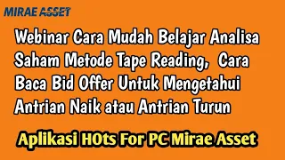 Tape Reading Untuk Scalping || Cara Baca Bid Offer Saham || Cara Lihat Antrian Saham Naik atau Turun