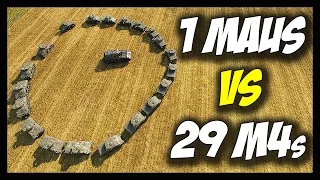 ► World of Tanks: 1 Maus vs 29 M4 Shermans - Jumping, Drowning, Killing! - Face Off #10