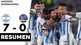 Argentina 7 - 0 Curazao | HAT TRICK de MESSI |Resumen y Goles - Amistoso Internacional 2023