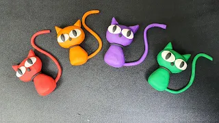 Cat Polymer Clay Toys Making How To Make colorful Cat Clay Modelling For Kids clay Video for Toddler