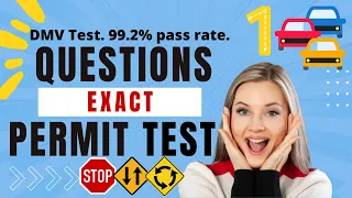 NEW 2022  Permit Exam for Driver's License PART 1.Test Questions Actual DMV.PASS 100%