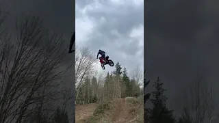 Throwing around a 200XCW KTM on my Backyard Track