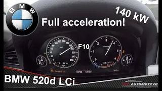 BMW 520d F10 LCi (2015) 190 PS Full Acceleration! 200 km/h