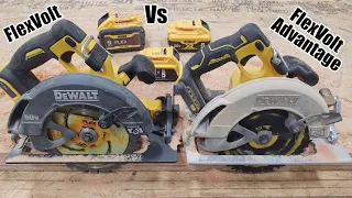 DEWALT FlexVolt Advantage 20V Brushless 7-1/4" Circular Saw DCS573B Vs Flexvolt 60V Circ Saw Review