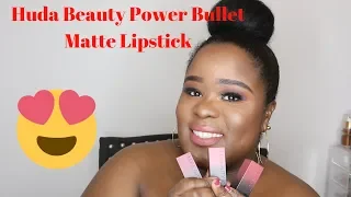 Huda Beauty Power Bullet Matte Lipstick Try On| My Favorite 3| ThePorterTwinZ