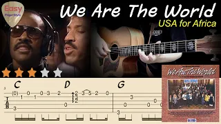 💗We Are The World(Lyrics)-USA for Africa💗Michael Jackson& Lionel Richie-Fingerstyle Guitar Tutorial