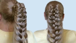 Какую Можно Сделать Прическу Самой из Хвоста Видео Урок| Braid Ponytail Cage