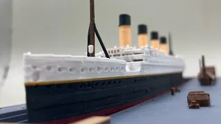 RMS Titanic model and dock toy playset