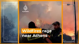 Thousands flee as wildfires rage near Athens | Al Jazeera Newsfeed