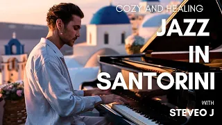 Romance in Santorini with cozy Jazz