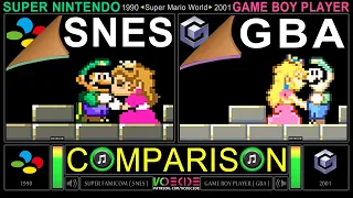 Super Mario World (SNES vs GBA) Side by Side Comparison - Dual Longplay | VCDECIDE