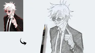 How To Draw Satoru Gojo Fanart | Step By Step | Jujutsu Kaisen | Easy Drawing