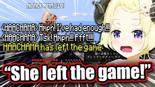 Watame Gets Pushed Off By Haachama, Takes Revenge & She Rage Quits - Minecraft 【ENG Sub Hololive】