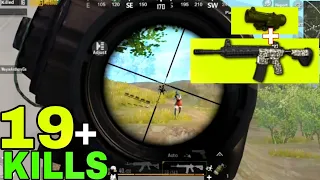 M416 + 6X SCOPE | NO RECOIL!! | 19+ KILLS SOLO VS SQUAD | PUBG MOBILE