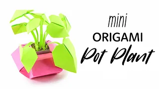 Mini Origami Pot Plant Tutorial - DIY - Paper Kawaii