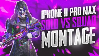 Iphone 11 Pro Max In 2021⚡// Solo Vs Squad🔥 // 4 Finger Claw + Gyroscope // Pubg Mobile Montage