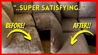 ASMR Sofa Couch Cleaning. Plenty of Oil and Gunk Got Removed Easily! #satisfyingvideo