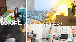 MOST EXTREME ROOM MAKEOVER!🧸☁️ pinterest & korean aesthetic bed, desk & painting area + tour