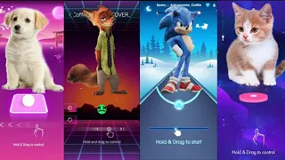 Dog vs Fox vs Sonic vs Cat | Tiles Hop vs Smash Color vs Beat Roller vs Beat Jumper #dog #fox