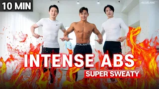 [EN] 10MIN SUPER INTENSE ABS WORKOUT (NO GYM NO STANDING) l 역대급 매운맛 칼로리 폭파 10분 복근 타바타