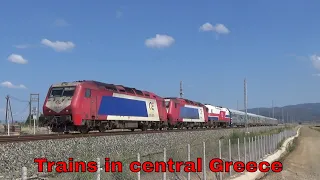 Trains in central Greece, new and old mainline Athens - Thessaloniki