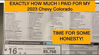 Exactly What I Paid For My 2023 Chevrolet Colorado in 2024