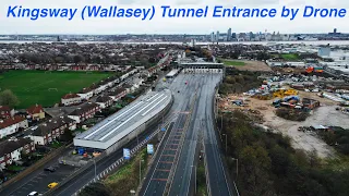 Kingsway (Wallasey) Tunnel Entrance, Wirral by drone.