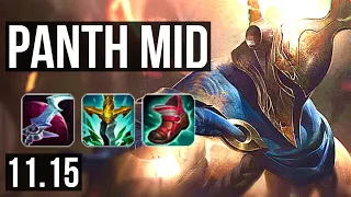 PANTHEON vs IRELIA (MID) | 13/1/6, 8 solo kills, Legendary, 300+ games | KR Master | v11.15