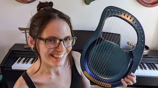 Gorgeous Blue 16 String Lyre from Amazon | Unboxing and Review