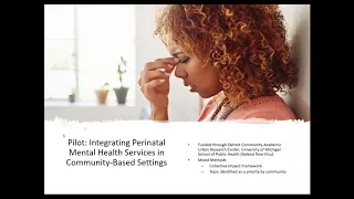 2019 Community-Engaged Approaches to Maternal Mental Health Webinar