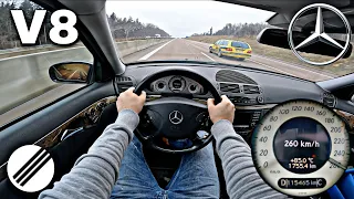 Mercedes-Benz E400 CDI W211 TOP SPEED DRIVE ON GERMAN AUTOBAHN 🏎