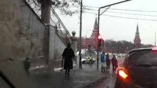 Проезд кортежа Путина в Кремль