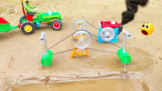 diy tractor mini diesel engine water pump science project || @KeepVilla