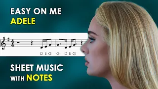 Easy On Me - Adele | Sheet Music with Easy Notes for Recorder, Violin Beginners Tutorial