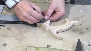 Как сделать классическую ручку для обушковой пилы. Handle for dovetail saw