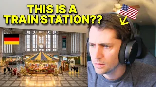 American reacts to Germany's Biggest Train Station (Leipzig Hauptbahnhof)